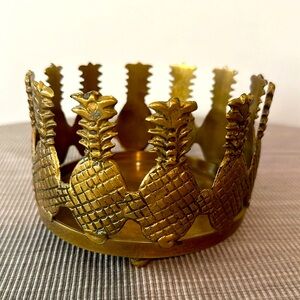 Solid brass pineapple candle/plant holder